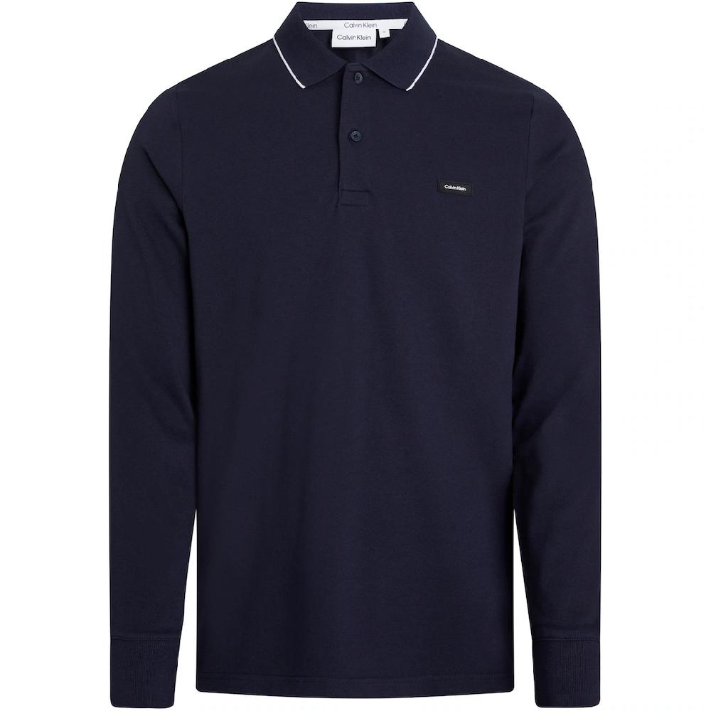 Calvin Klein Big&Tall Langarm-Poloshirt »BT_STRETCH PIQUE TIPPING LS POLO« In Großen Größen Mit Logopatch ▷ Bestellen