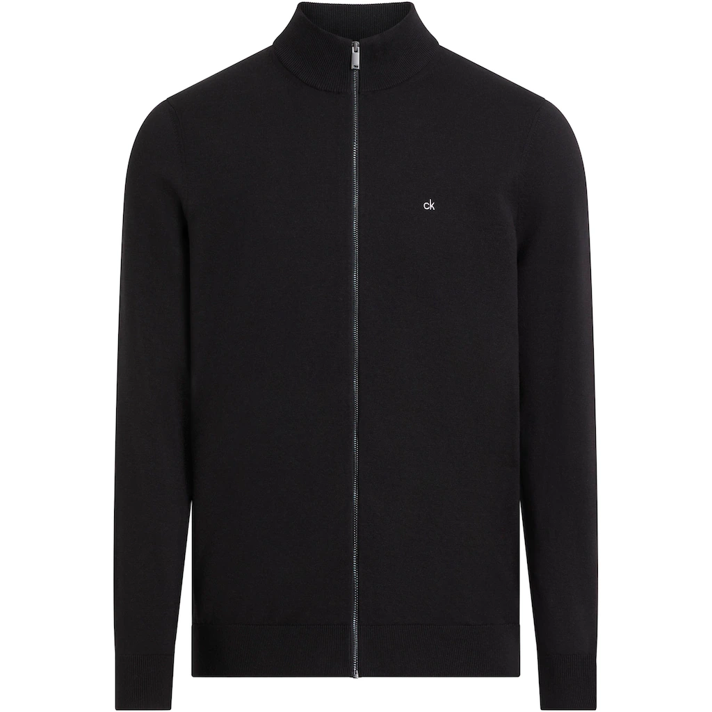 Calvin Klein Big&Tall Sweatshirt »BT_COTTON SILK BLEND ZIP JACKET« In Großen Größen Mit Logoprint ▷ Bestellen