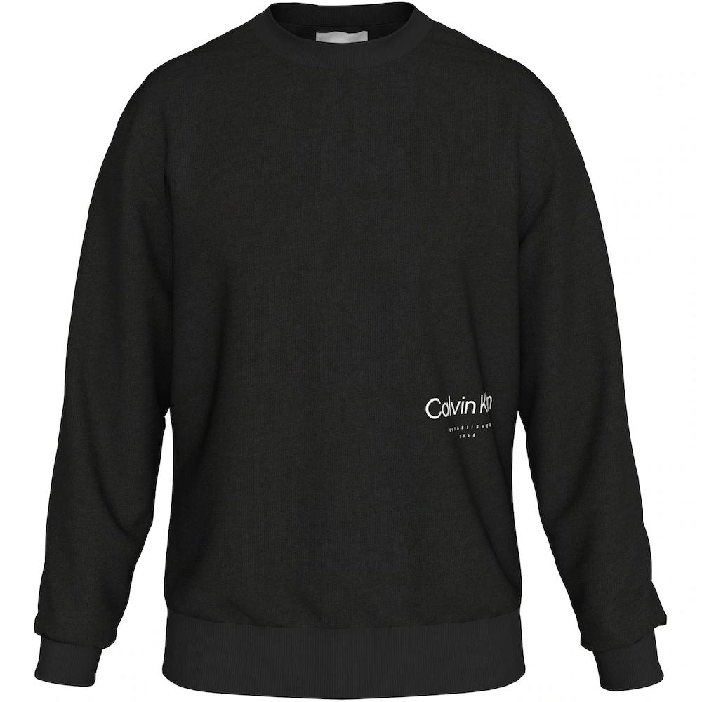 Calvin Klein Big&Tall Sweatshirt »BT_OFF PLACEMENT LOGO SWEATSHIRT« In Großen Größen Mit Logoschriftzug ▷ Kaufen