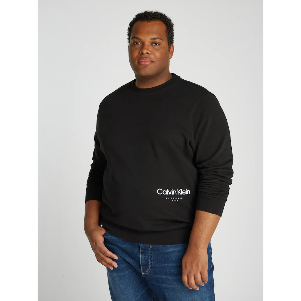Calvin Klein Big&Tall Sweatshirt »BT_OFF PLACEMENT LOGO SWEATSHIRT« in großen Größen mit Logoschriftzug ▷ kaufen