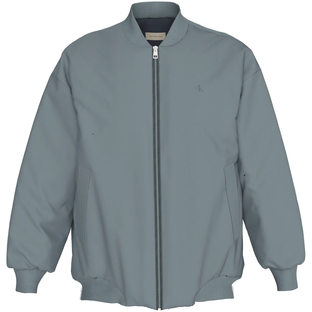 Calvin Klein Jeans Bomberjacke »LONG BOMBER« Mit Logodruck Rumpfabschluss Verengt Durch Gummizug