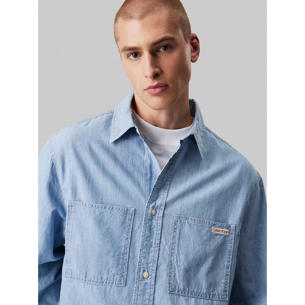 Calvin Klein Jeans Jeanshemd »EASY CHAMBRAY SHIRT« Logodruck Brusttaschen