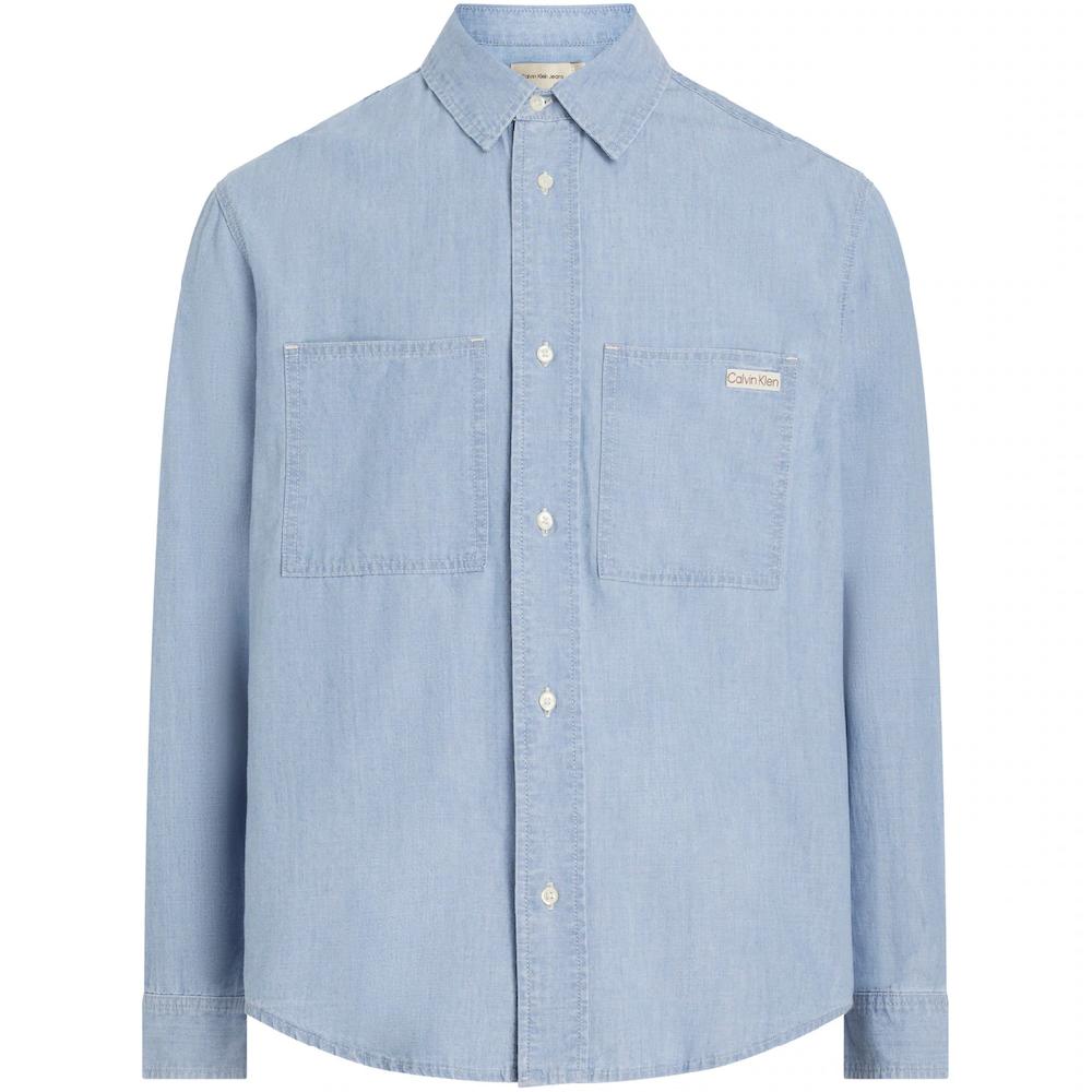 Calvin Klein Jeans Jeanshemd »EASY CHAMBRAY SHIRT« Logodruck Brusttaschen