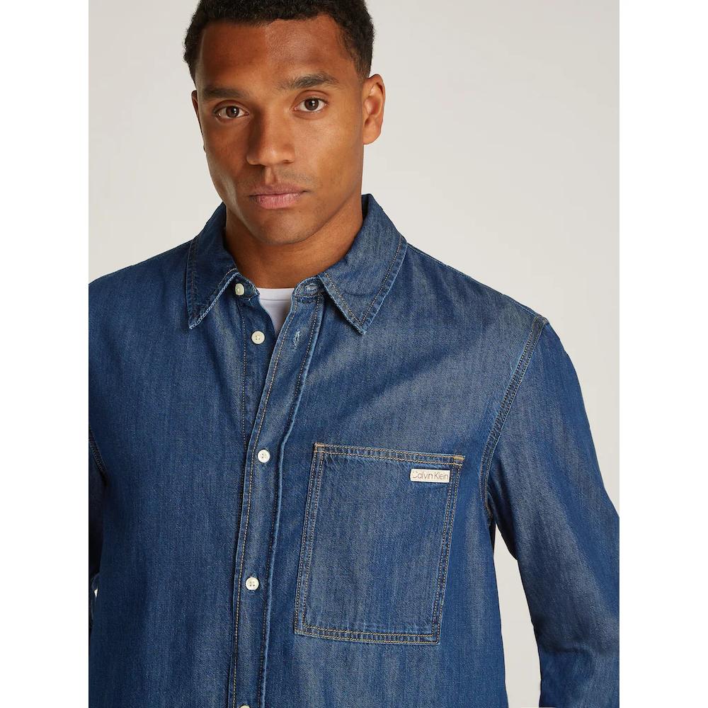 Calvin Klein Jeans Jeanshemd »REGULAR DENIM SHIRT« Logostickerei Brusttasche