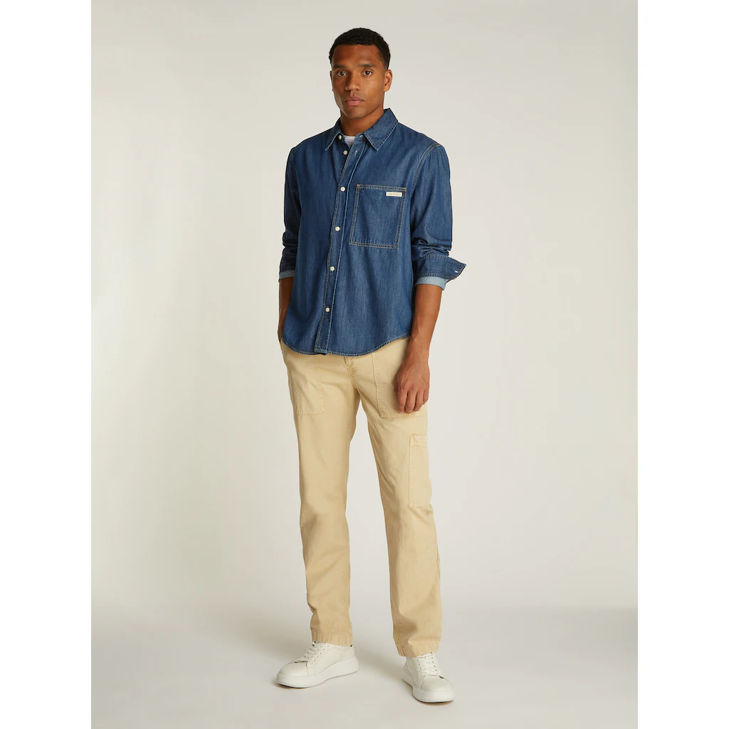 Calvin Klein Jeans Jeanshemd »REGULAR DENIM SHIRT« Logostickerei Brusttasche