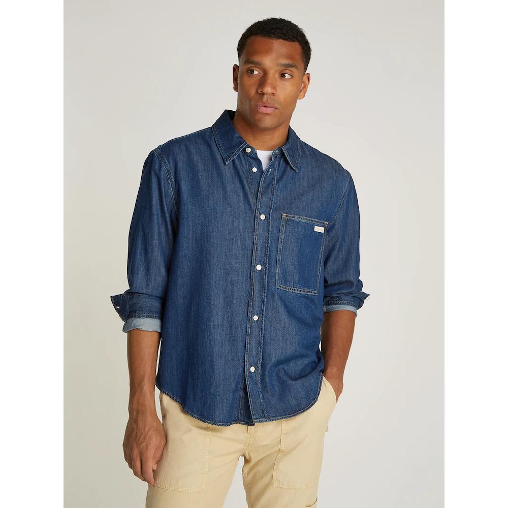 Calvin Klein Jeans Jeanshemd »REGULAR DENIM SHIRT« Logostickerei Brusttasche