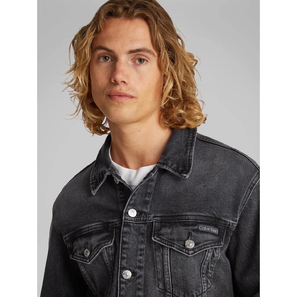Calvin Klein Jeans Jeansjacke »SLIM DENIM JACKET« In Schwarzer Waschung ▷ Kaufen