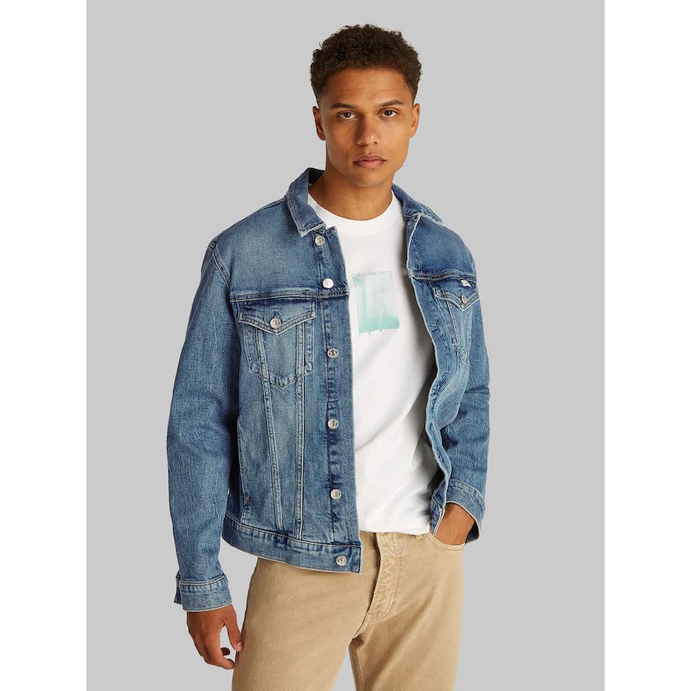 Calvin Klein Jeans Jeansjacke »SLIM DENIM JACKET« in dunkelblauer Waschung ▷ kaufen