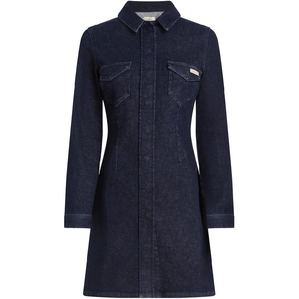 Calvin Klein Jeans Jeanskleid »DARTED LEAN SHIRT DENIM DRESS« Mit Logostickerei