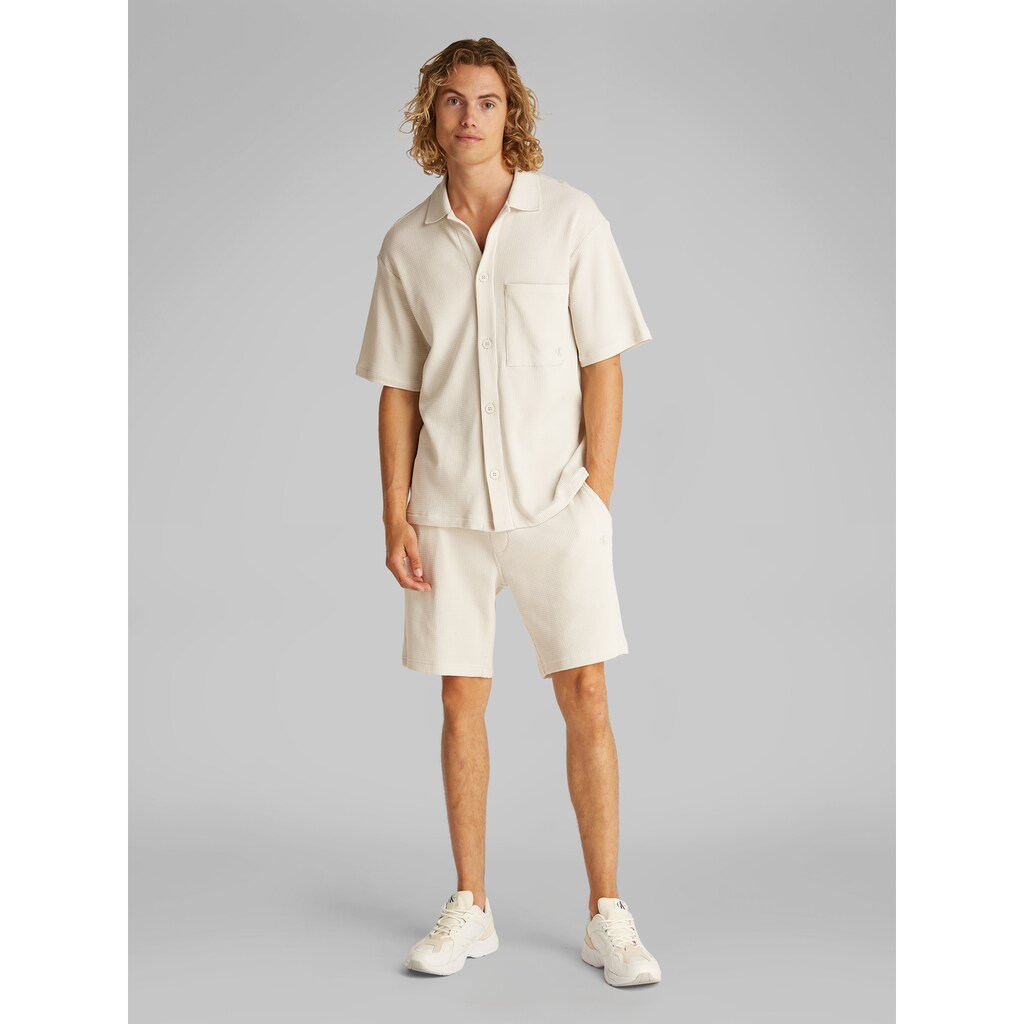 Calvin Klein Jeans Kurzarmhemd »CHUNKY WAFFLE SS HWK OVERSHIRT« In Waffeloptik