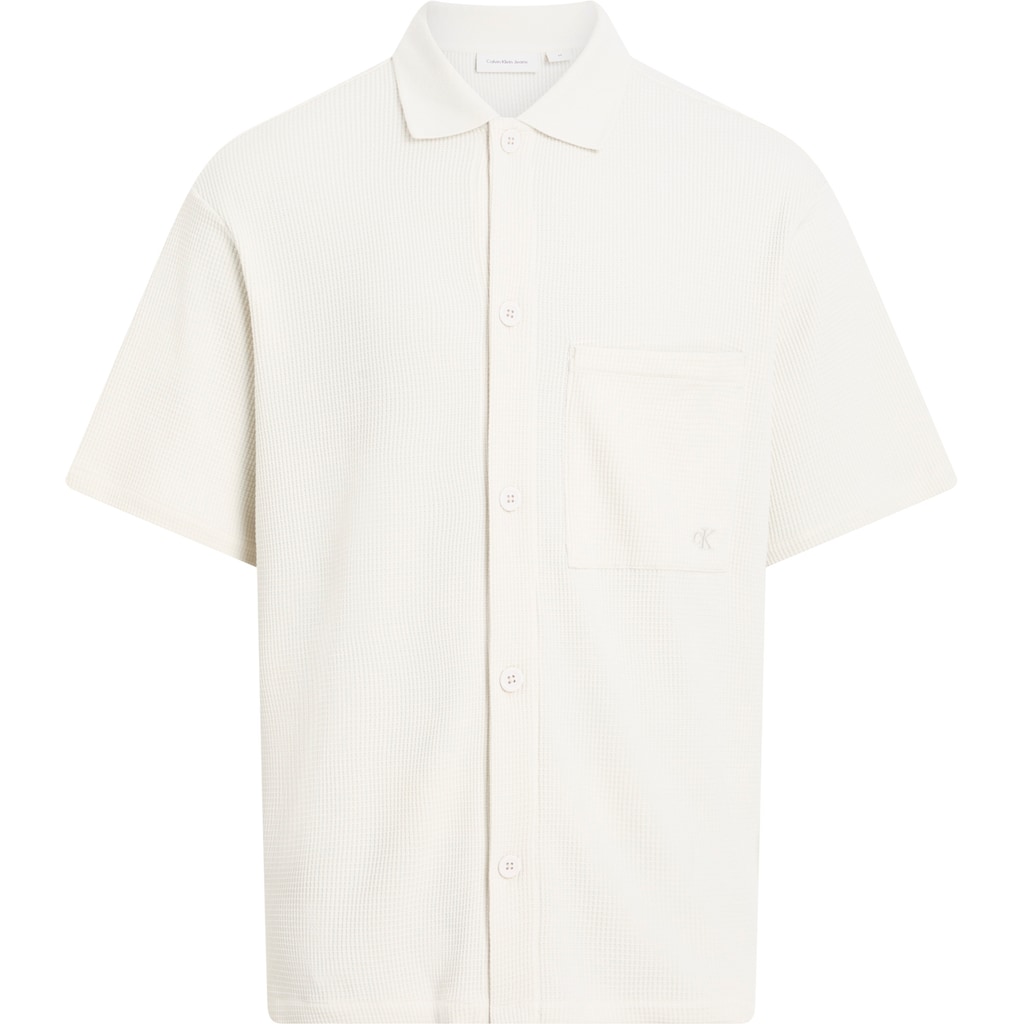 Calvin Klein Jeans Kurzarmhemd »CHUNKY WAFFLE SS HWK OVERSHIRT« In Waffeloptik