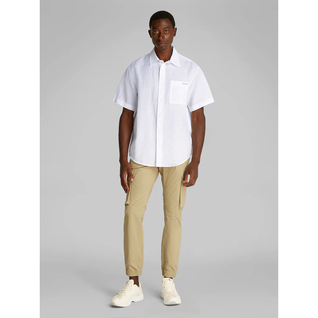 Calvin Klein Jeans Kurzarmhemd »LINEN COTTON S/S SHIRT« Mit Brusttasche