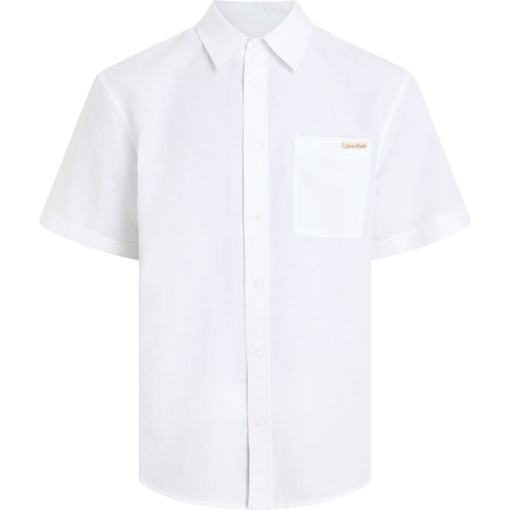 Calvin Klein Jeans Kurzarmhemd »LINEN COTTON S/S SHIRT« Mit Brusttasche