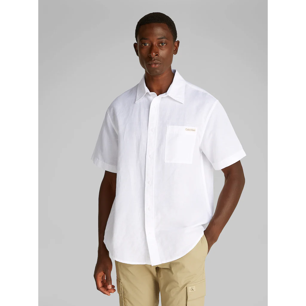 Calvin Klein Jeans Kurzarmhemd »LINEN COTTON S/S SHIRT« mit Brusttasche
