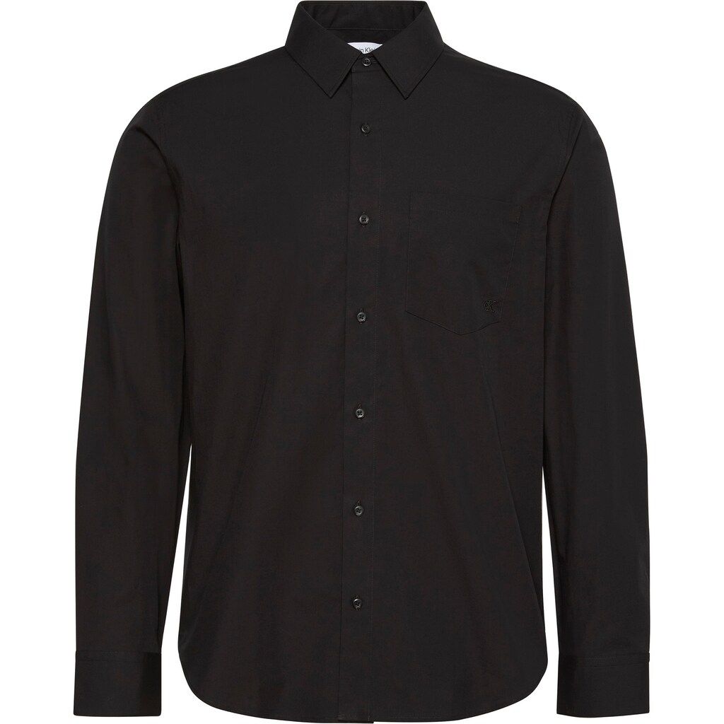 Calvin Klein Jeans Langarmhemd »LS POPLIN CLASSIC SHIRT« mit Monogramm-Stickerei