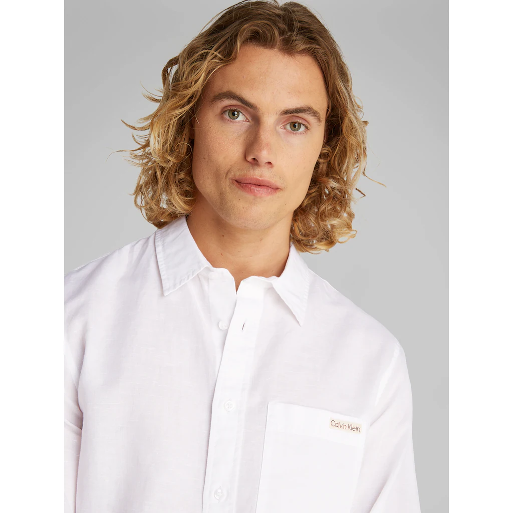 Calvin Klein Jeans Leinenhemd »LINEN COTTON SHIRT« Mit Brusttasche