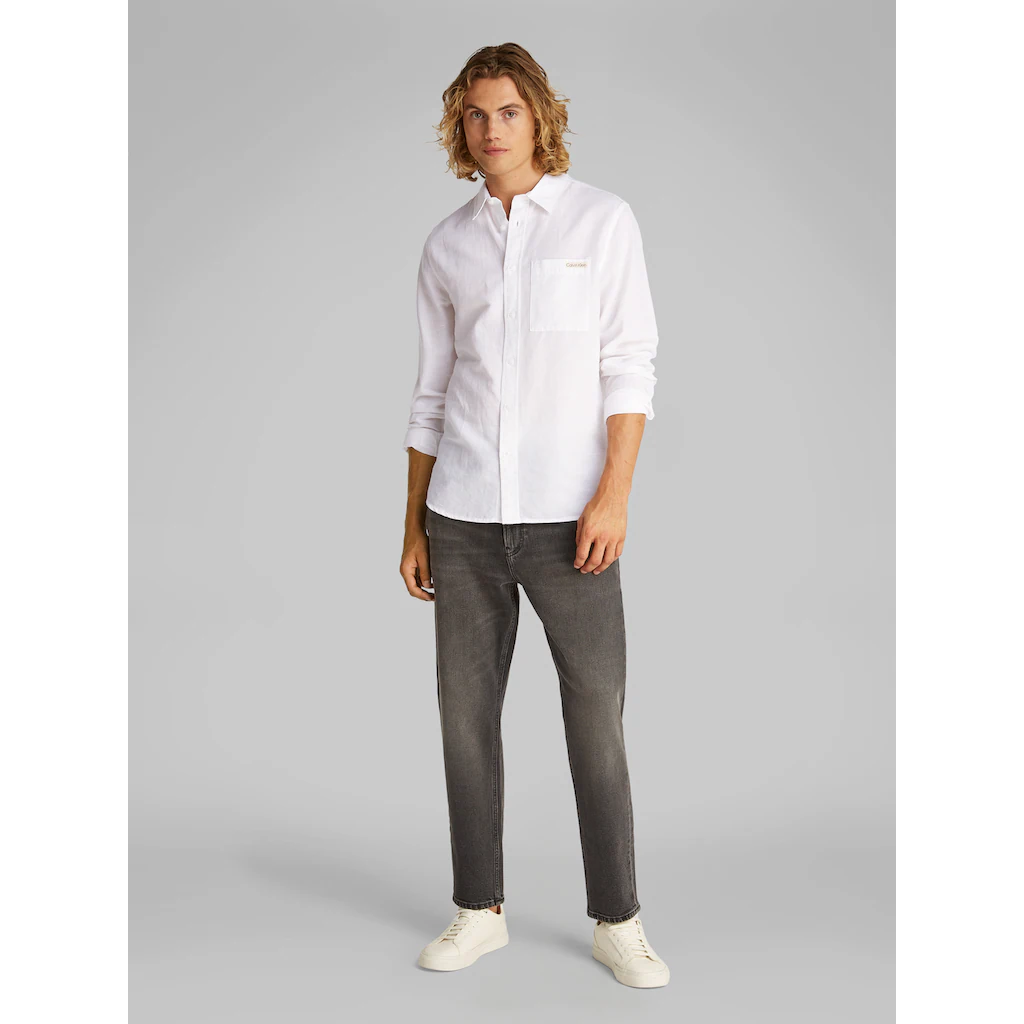Calvin Klein Jeans Leinenhemd »LINEN COTTON SHIRT« Mit Brusttasche