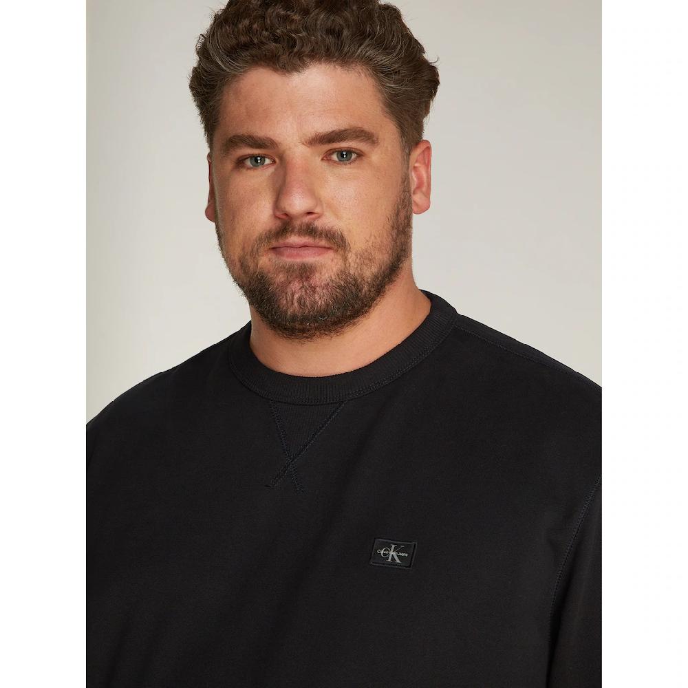 Calvin Klein Jeans Plus Sweatshirt »PLUS WOVEN LABEL CREW NECK« In Großen Größen ▷ Für