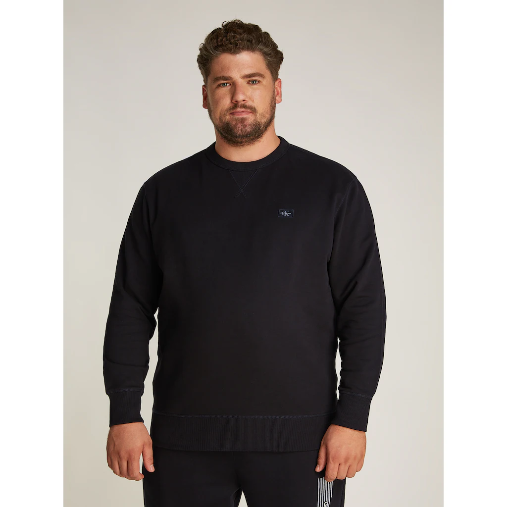 Calvin Klein Jeans Plus Sweatshirt »PLUS WOVEN LABEL CREW NECK« in großen Größen ▷ für