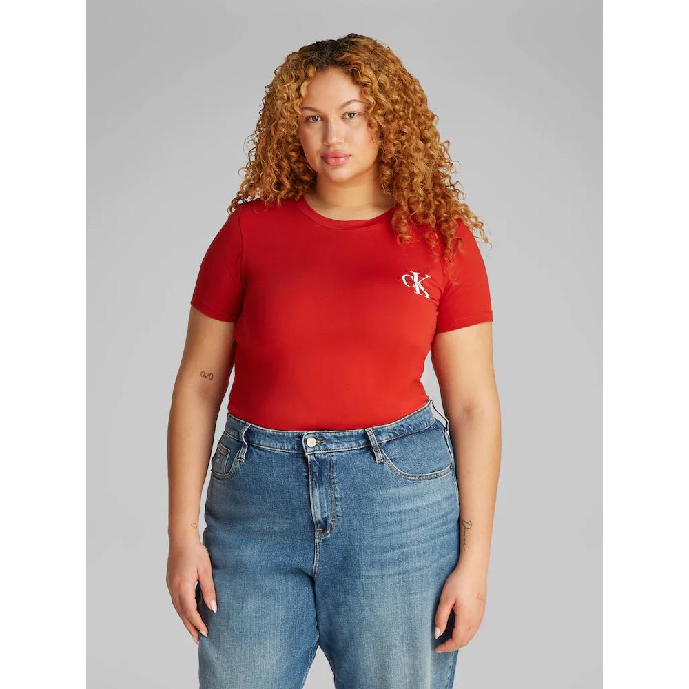 Calvin Klein Jeans Plus T-Shirt »PLUS 2-PACK MONOLOGO SLIM TEE« (Packung 2 Tlg. 2er-Pack) In Großen Größen
