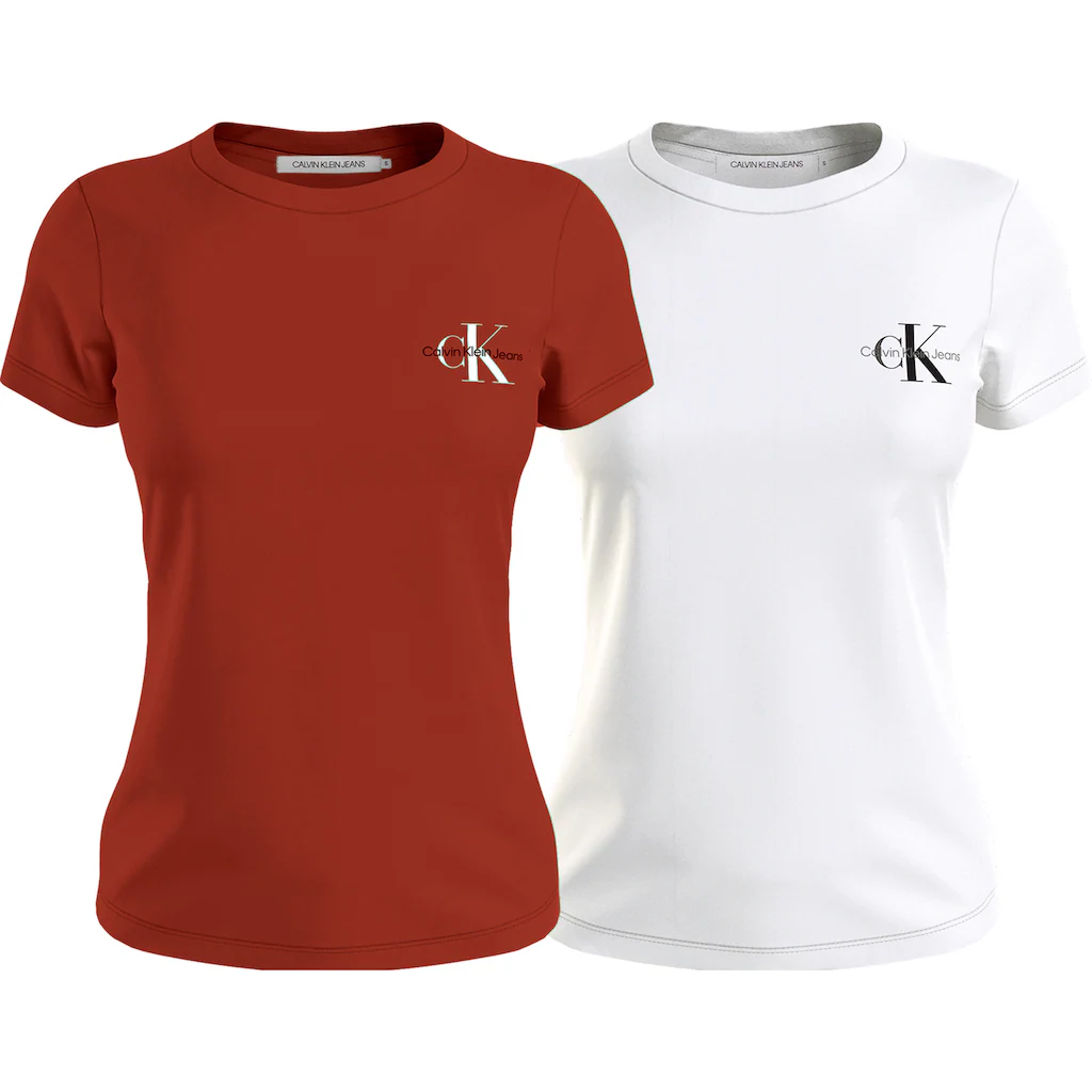 Calvin Klein Jeans Plus T-Shirt »PLUS 2-PACK MONOLOGO SLIM TEE« (Packung 2 tlg. 2er-Pack) in großen Größen