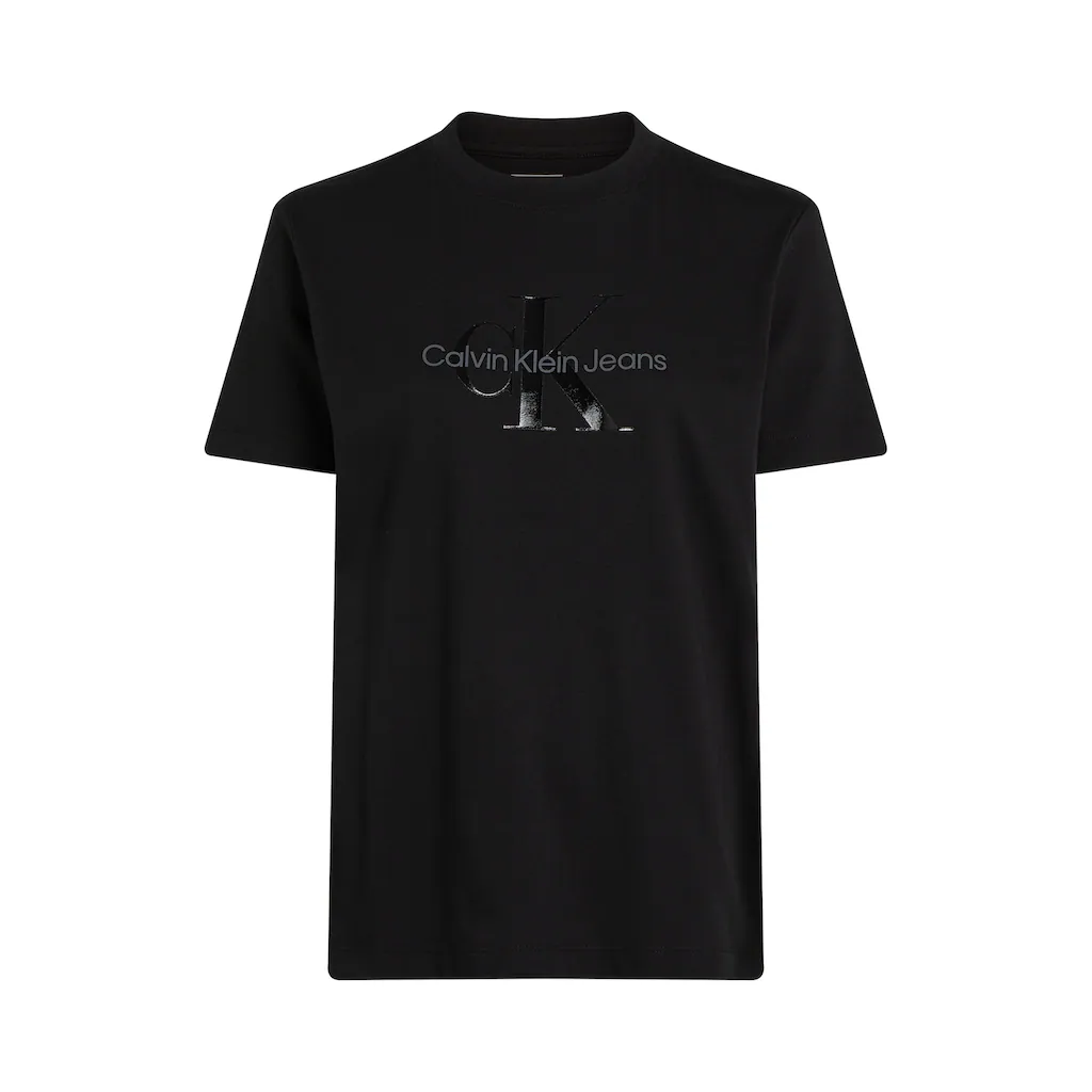 Calvin Klein Jeans Plus T-Shirt »PLUS GLOSSY MONOLOGO REGULAR TEE« Mit Glänzendem Druck In Großen Größen