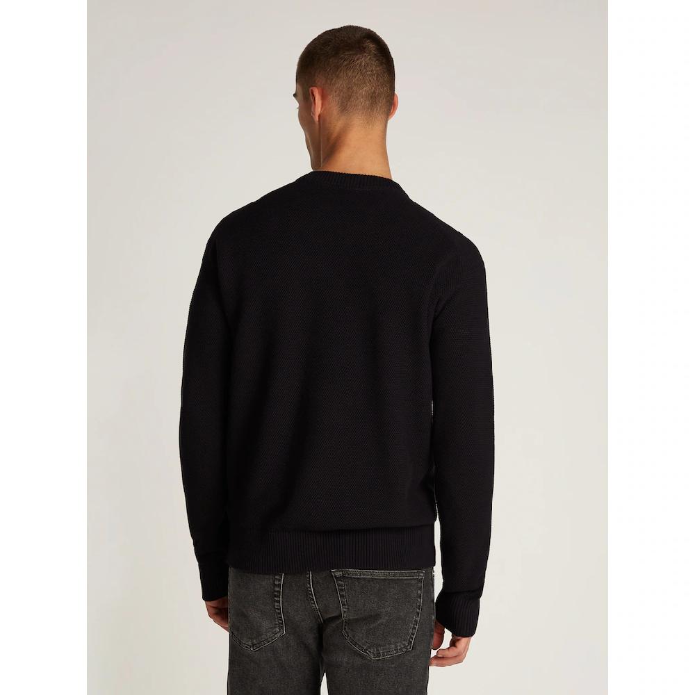 Calvin Klein Jeans Rundhalspullover »CASUAL TEXTURE SWEATER« Logostickerei Rundhals ▷ Kaufen