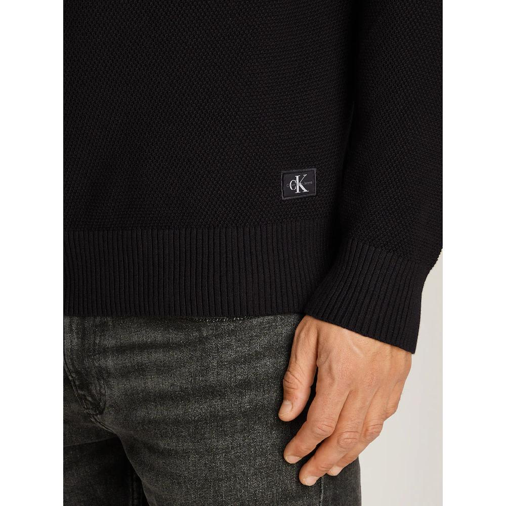 Calvin Klein Jeans Rundhalspullover »CASUAL TEXTURE SWEATER« Logostickerei Rundhals ▷ Kaufen