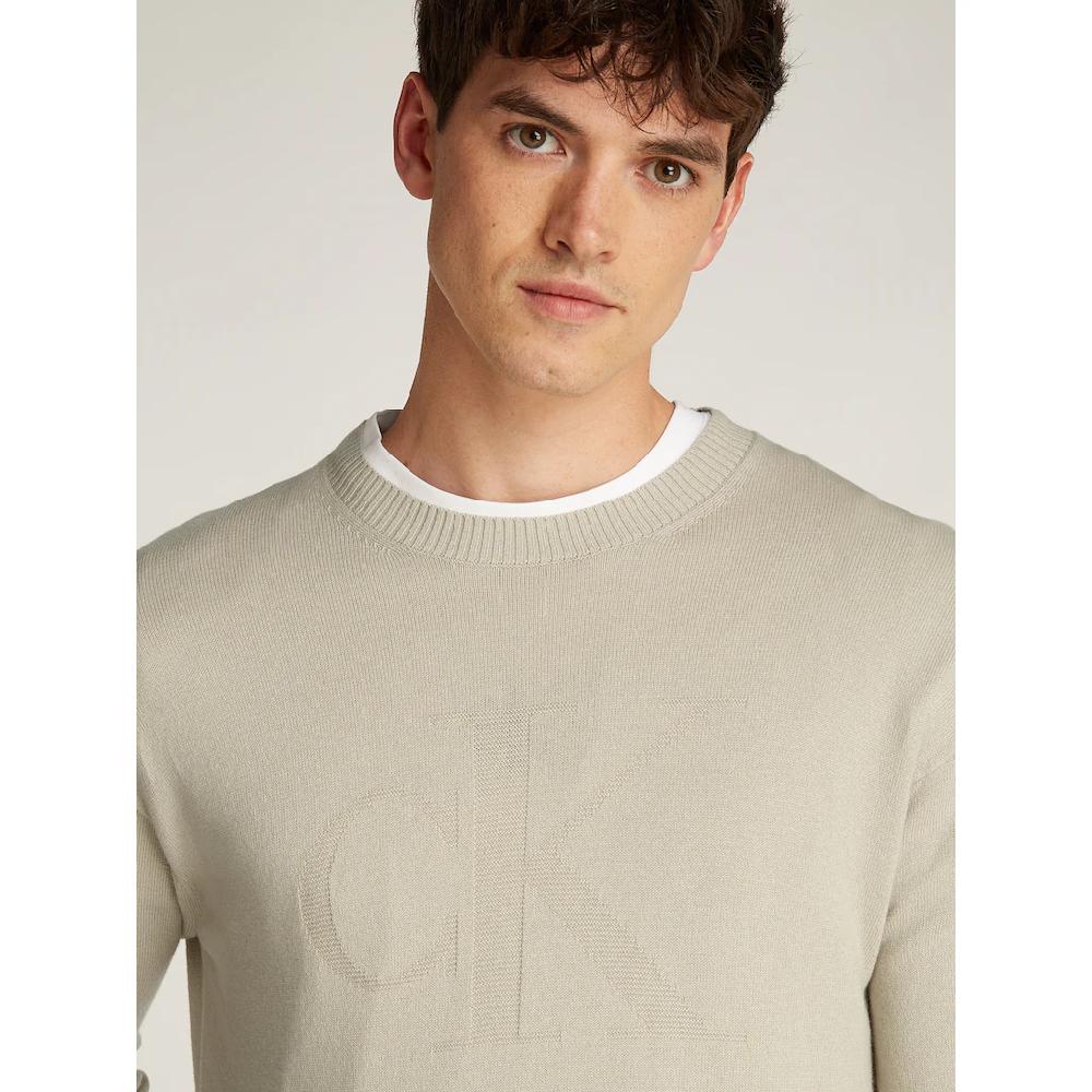 Calvin Klein Jeans Rundhalspullover »CK INTARSIA MIX STITCH SWEATER« Mit Logostickerei ▷ Kaufen