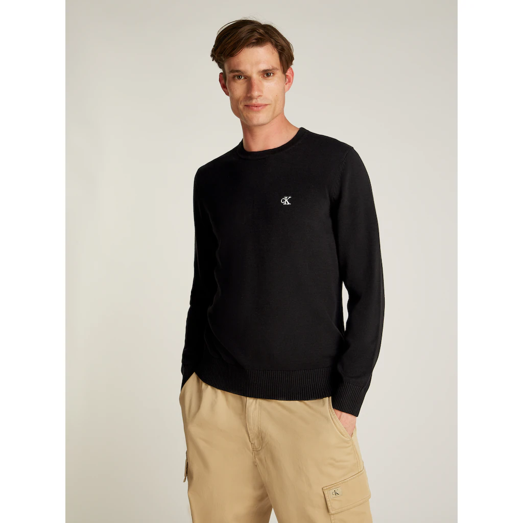 Calvin Klein Jeans Rundhalspullover »MODERN CREW NECK SWEATER« Logodruck Rundhals ▷ für