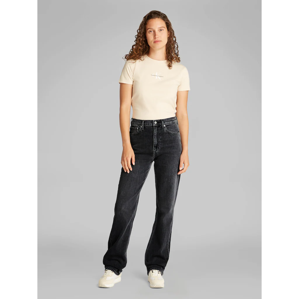 Calvin Klein Jeans Straight-Jeans »HIGH RISE STRAIGHT« In Schwarzer Waschung
