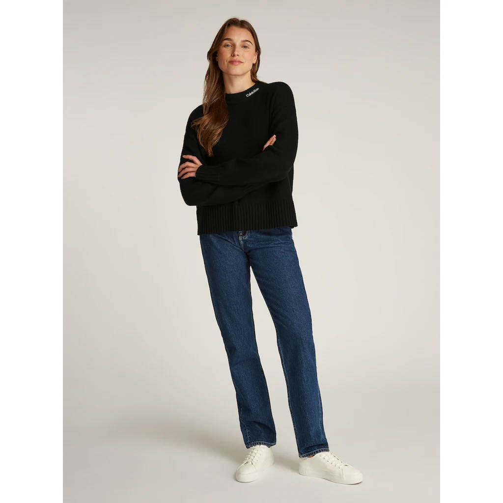 Calvin Klein Jeans Strickpullover »LOGO EMBRO SWEATER« Mit Logostickerei