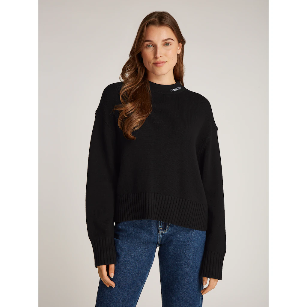 Calvin Klein Jeans Strickpullover »LOGO EMBRO SWEATER« mit Logostickerei