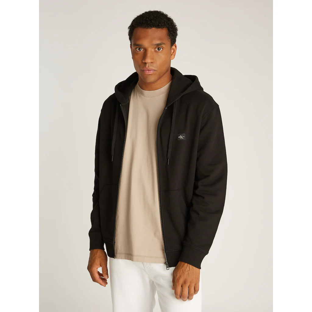 Calvin Klein Jeans Sweatjacke »WOVEN LABEL ZIP THROUGH HOODIE« Mit Logopatch ▷ Bestellen