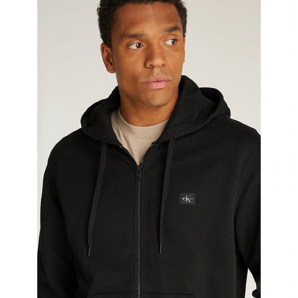 Calvin Klein Jeans Sweatjacke »WOVEN LABEL ZIP THROUGH HOODIE« Mit Logopatch ▷ Bestellen