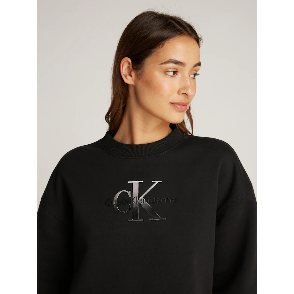 Calvin Klein Jeans Sweatkleid »EMBROIDERED MONOLOGO CREW DRESS« Mit Logostickerei