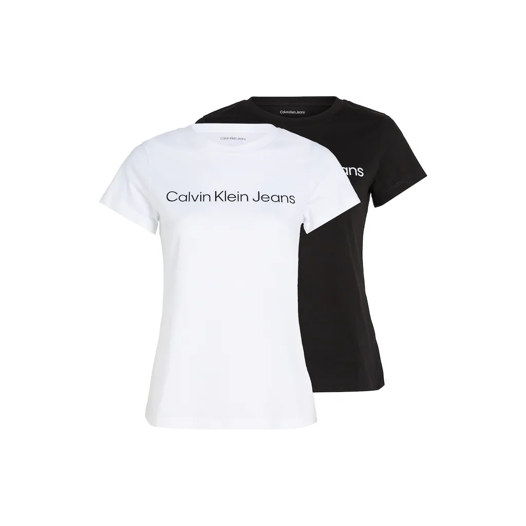 Calvin Klein Jeans T-Shirt »INSTITUTIONAL LOGO 2-PACK TEE« (Packung 2er-Pack) mit Logoschriftzug