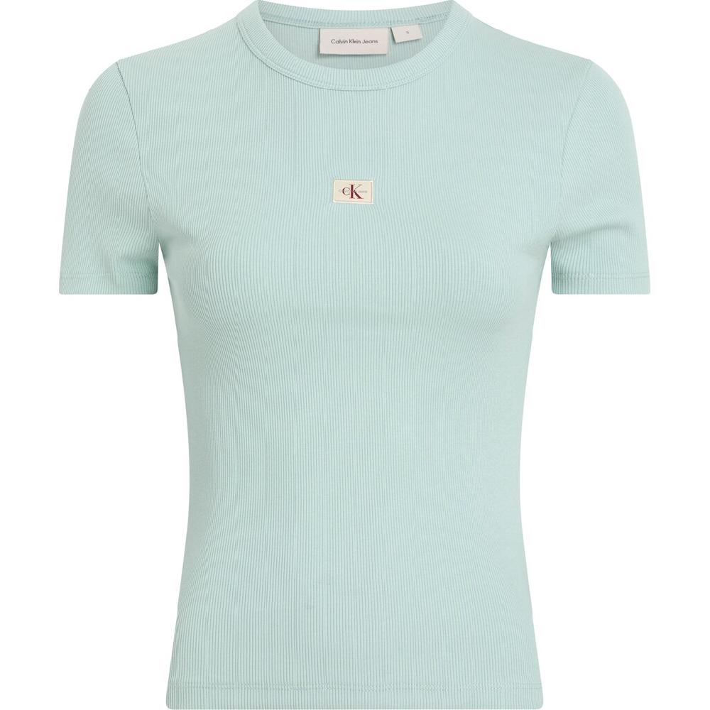 Calvin Klein Jeans T-Shirt »WOVEN LABEL RIB FITTED TEE« Mit Logo