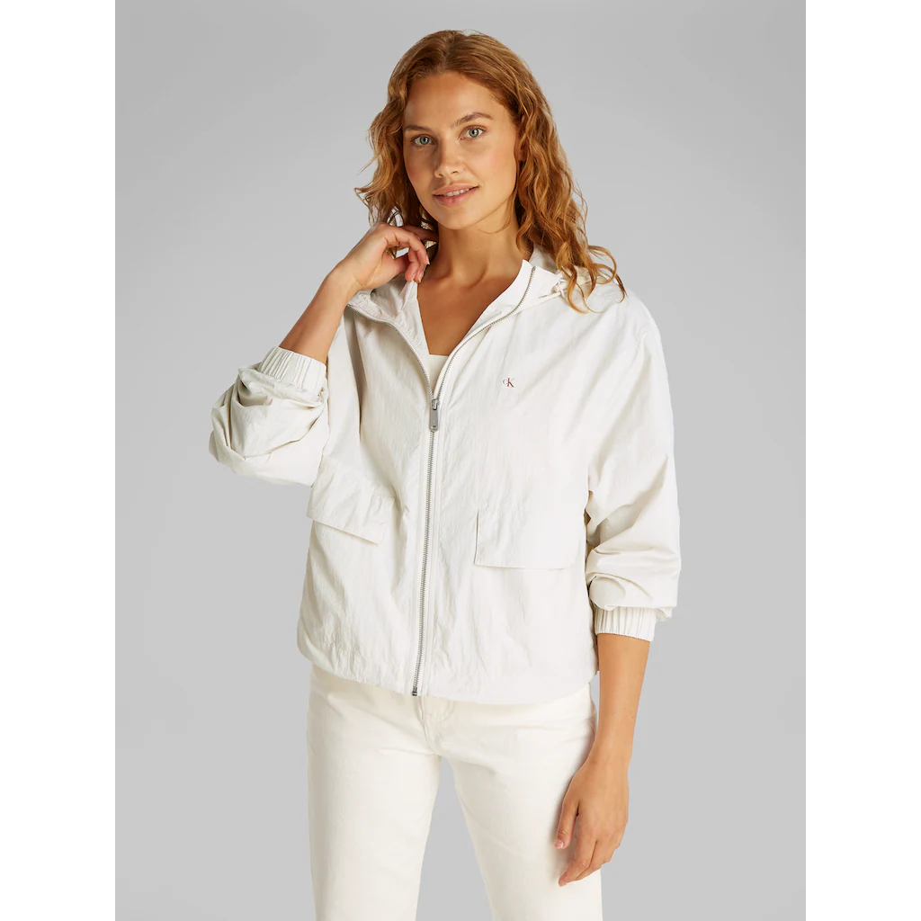 Calvin Klein Jeans Windbreaker »COTTON NYLON WINDBREAKER JACKET« mit Kapuze mit Logodruck