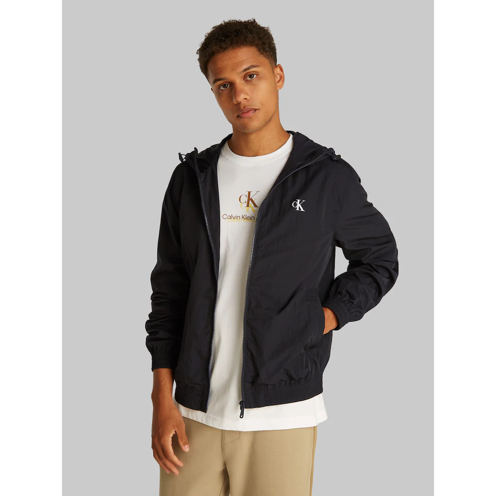 Calvin Klein Jeans Windbreaker »NYLON HOODED WINDBREAKER« mit Kapuze mit Logodruck ▷ für