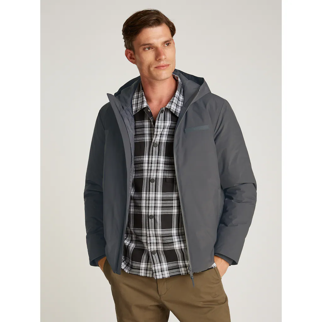 Calvin Klein Outdoorjacke »TECHNICAL NON-QUILT JACKET HOOD« mit Kapuze mit Logoprint ▷ bestellen
