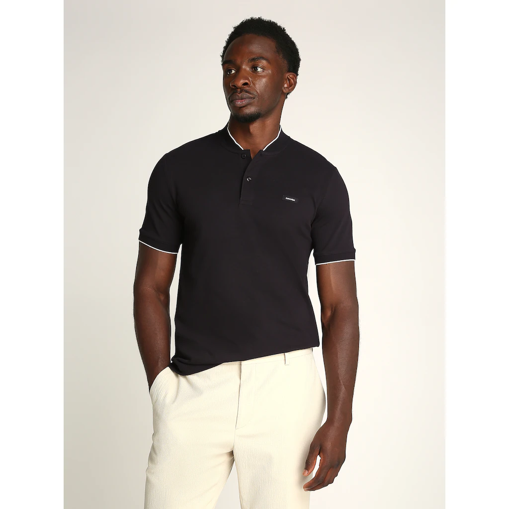 Calvin Klein Poloshirt »STRETCH PIQUE STAND COLLAR POLO« mit kontrastfarbenen Kanten ▷ kaufen