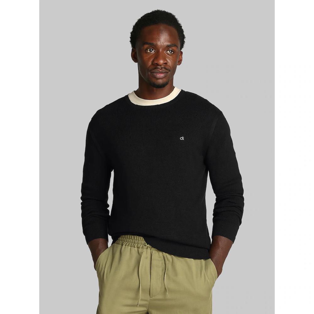 Calvin Klein Rundhalspullover »MICRO WAFFLE TEXTURE CN SWEATER« mit Waffelstruktur ▷ kaufen