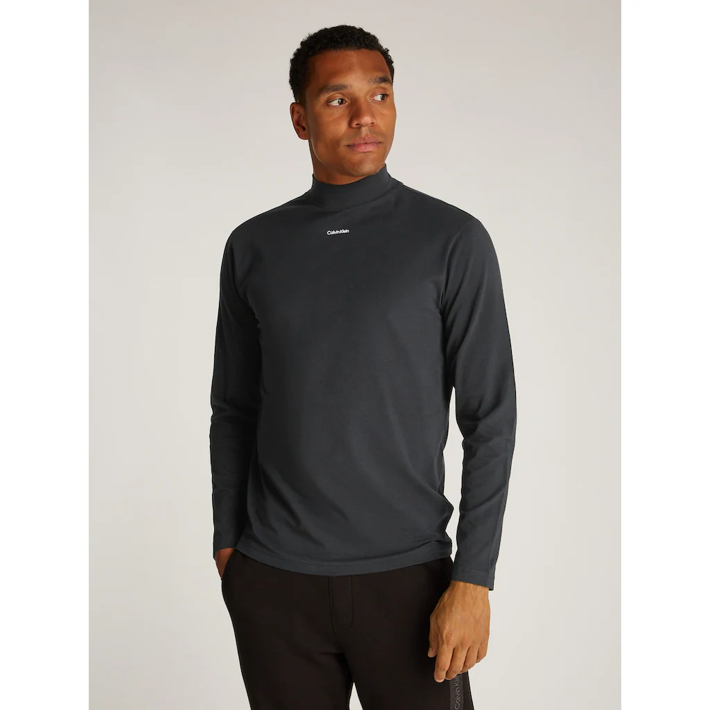 Calvin Klein Stehkragenshirt »NANO LOGO LS MOCK T-SHIRT« mit Logoprint ▷ für