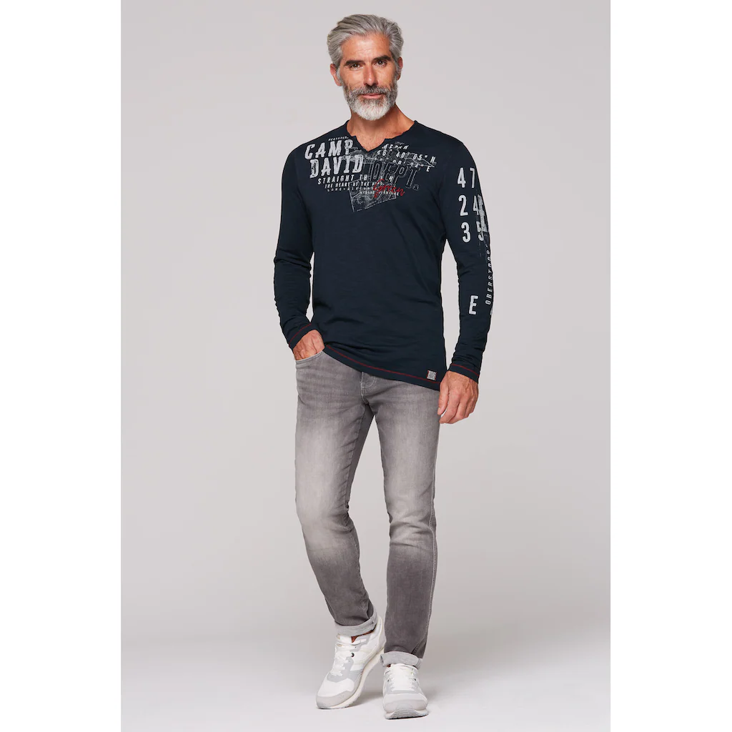 CAMP DAVID Langarmshirt Aus Baumwolle ▷ Bestellen