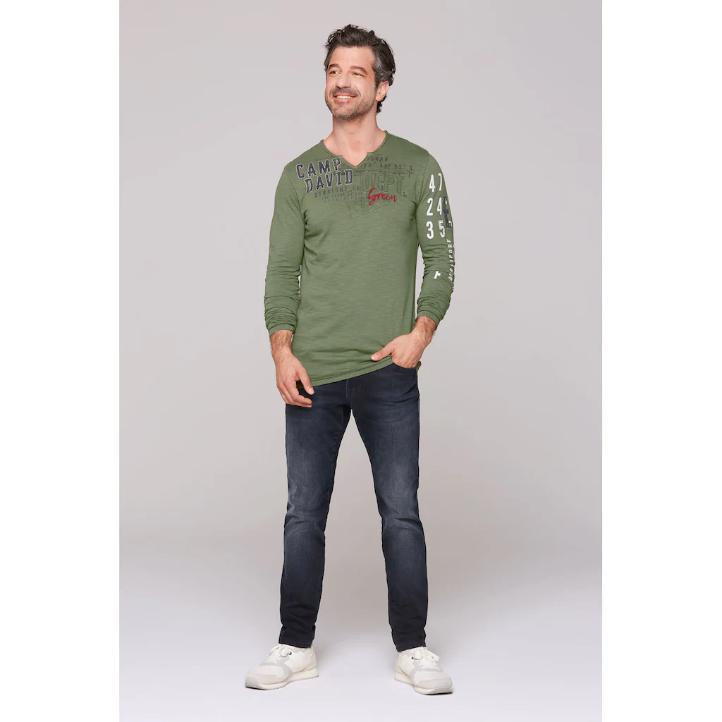 CAMP DAVID Langarmshirt Aus Baumwolle ▷ Bestellen