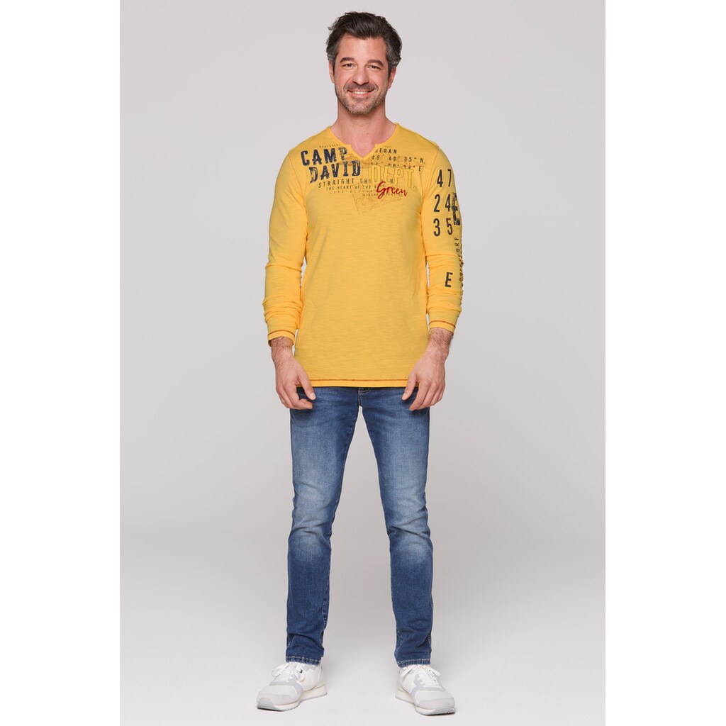 CAMP DAVID Langarmshirt Aus Baumwolle ▷ Bestellen