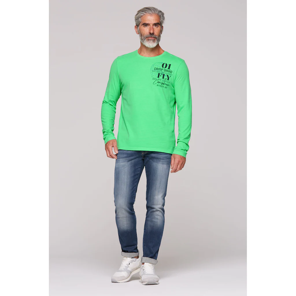 CAMP DAVID Langarmshirt Aus Baumwolle ▷ Für
