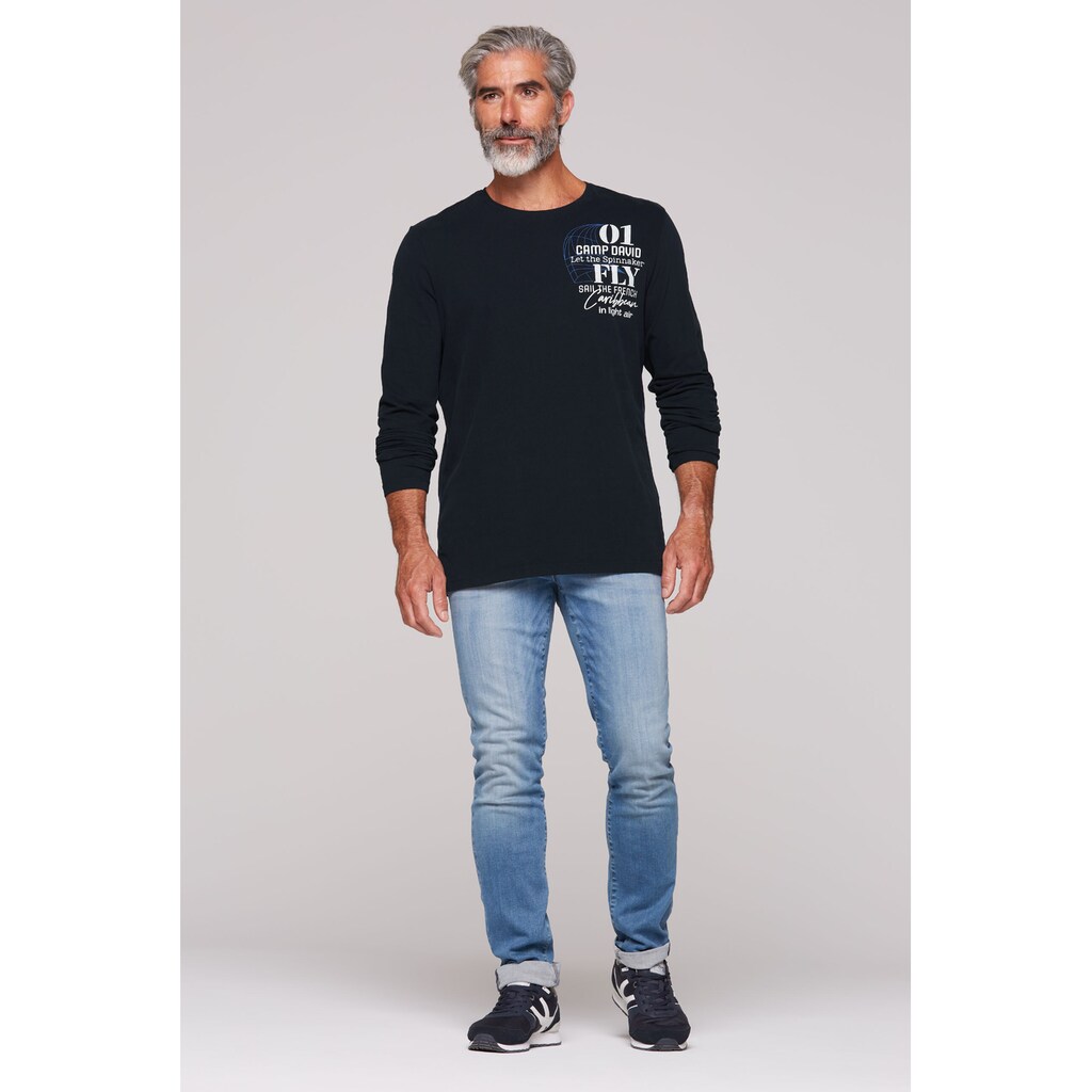CAMP DAVID Langarmshirt Aus Baumwolle ▷ Kaufen