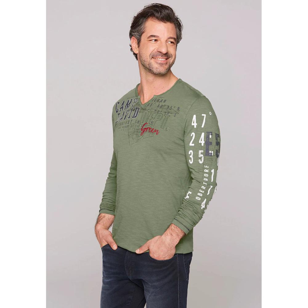 CAMP DAVID Langarmshirt mit offenen Kanten ▷ bestellen